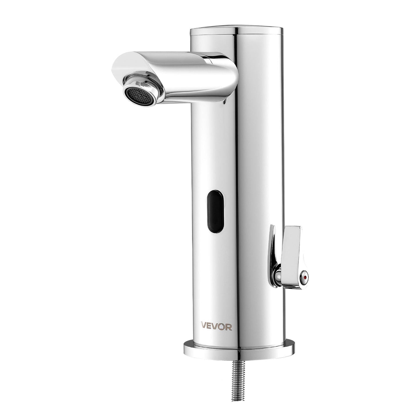 Touchless Bathroom Sink Faucet, Automatic Motion Sensor Restroom Toilet Faucet, Hands Free Adjustable Cold Hot Single Handle Water Mixer Battery Operated for 9.5 mm Pipe,Brushed Nickel Silver