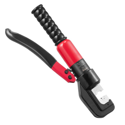 Hydraulic Crimping Tool with 9 Sets of Dies AWG12-2/0 Copper And Aluminum Terminal Battery Lug Crimper, with a Cutting Pliers, Gloves, 5pcs Copper Ring Connectors, 8pcs Heat Shrink Sleeves