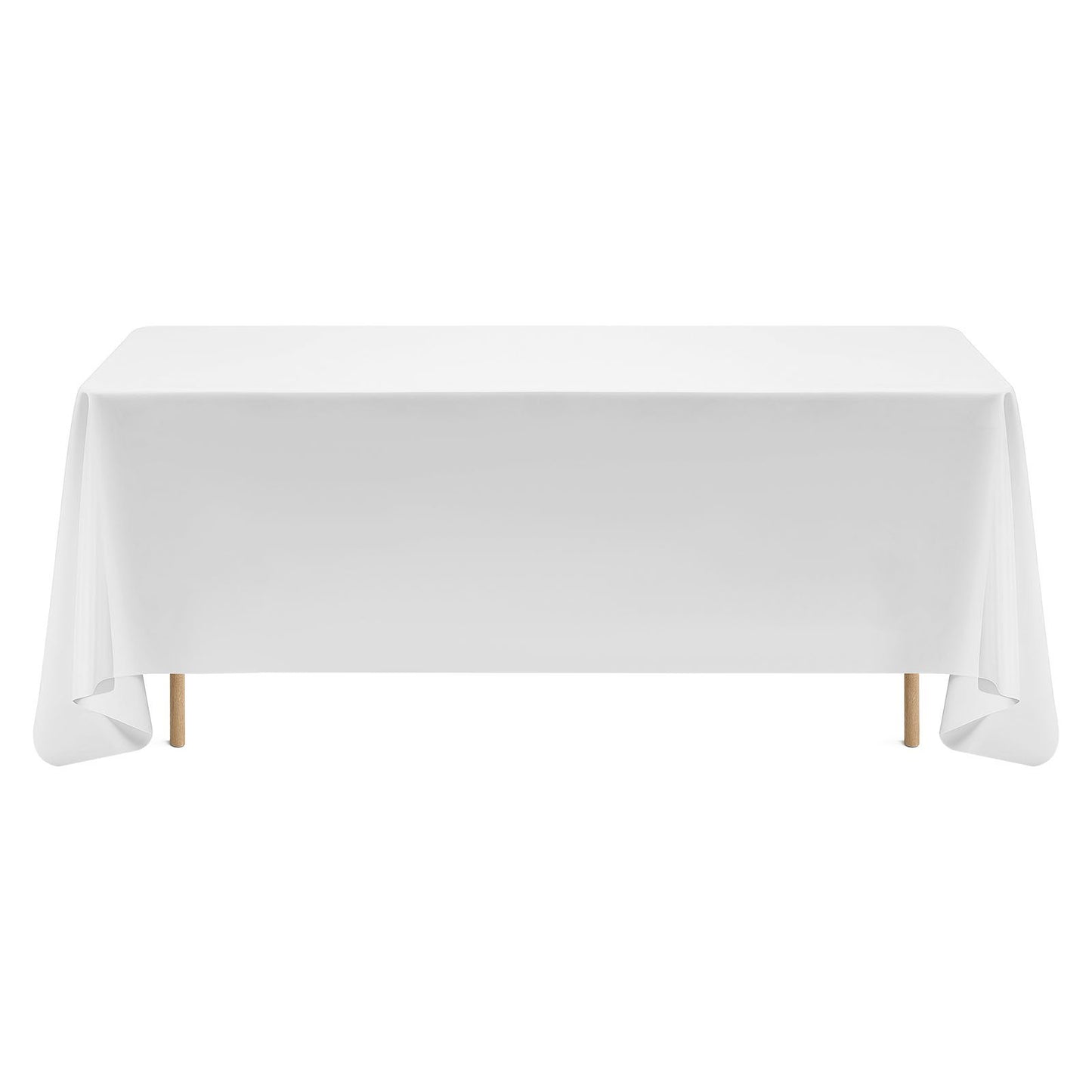 White Tablecloths for Rectangle Tables, 6 Pack, 70 x 120 Inches, Reusable and Machine Washable Table Clothes, Wrinkle-Resistant Polyester Fabric Table Covers for Wedding, Party, Banquet