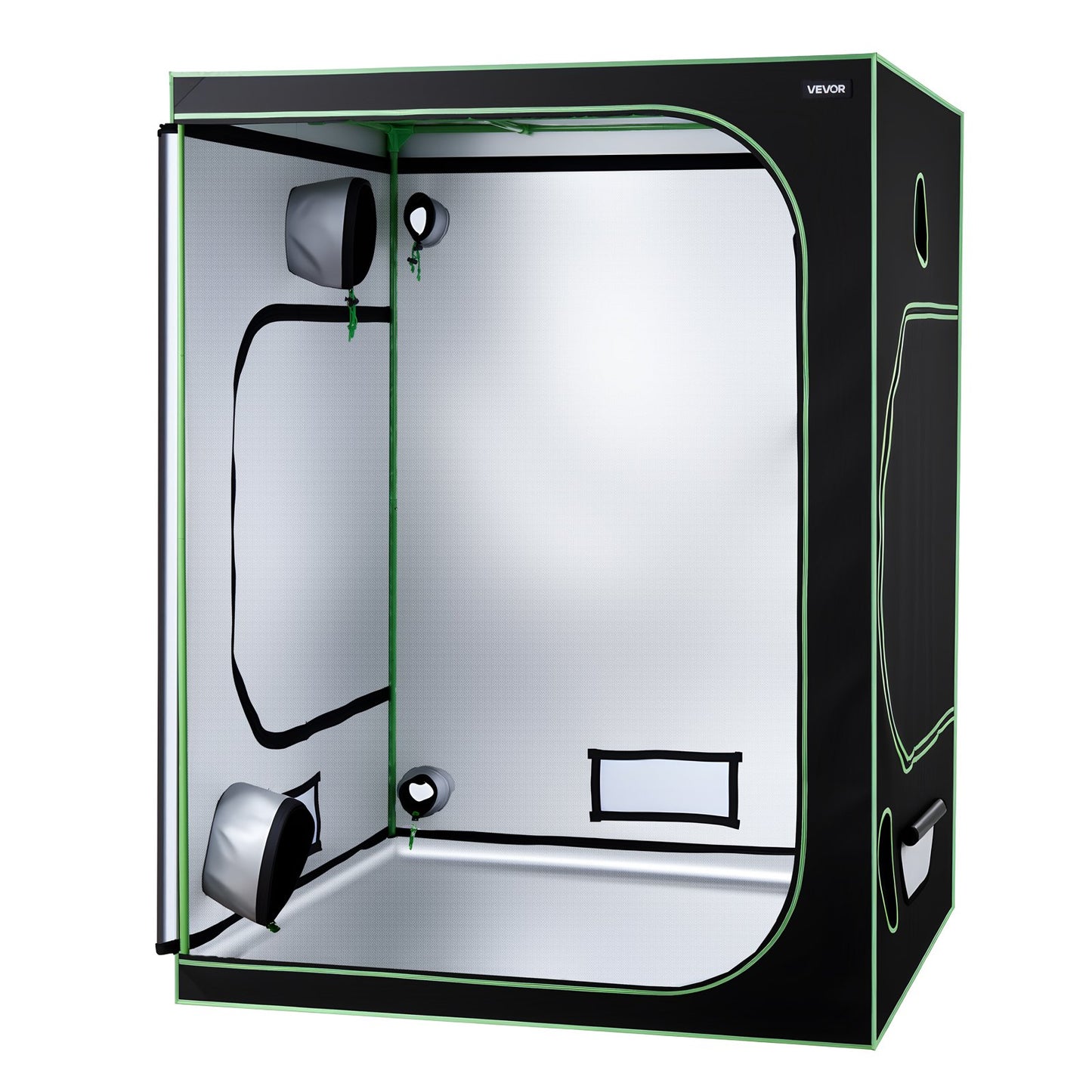 Indoor-Anbauzelt-Set, 150 x 150 x 200 cm, Pflanzenzelt mit Vollspektrum-LED-Pflanzenlampe und Belüftungssystem, 600D hochreflektierende Mylar-Folie, Anzuchtzelt für Blumen und Gemüse