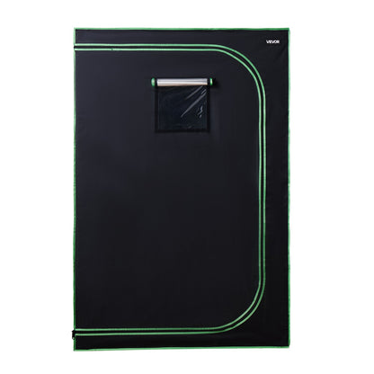 Indoor-Anbauzelt, 120 x 60 x 180 cm, 600D hochreflektierende Mylar-Folie, Pflanzenzelt mit Sichtfenster, Bodenwanne und Reißverschluss, robustes Anzuchtzelt für Obst, Blumen und Gemüse