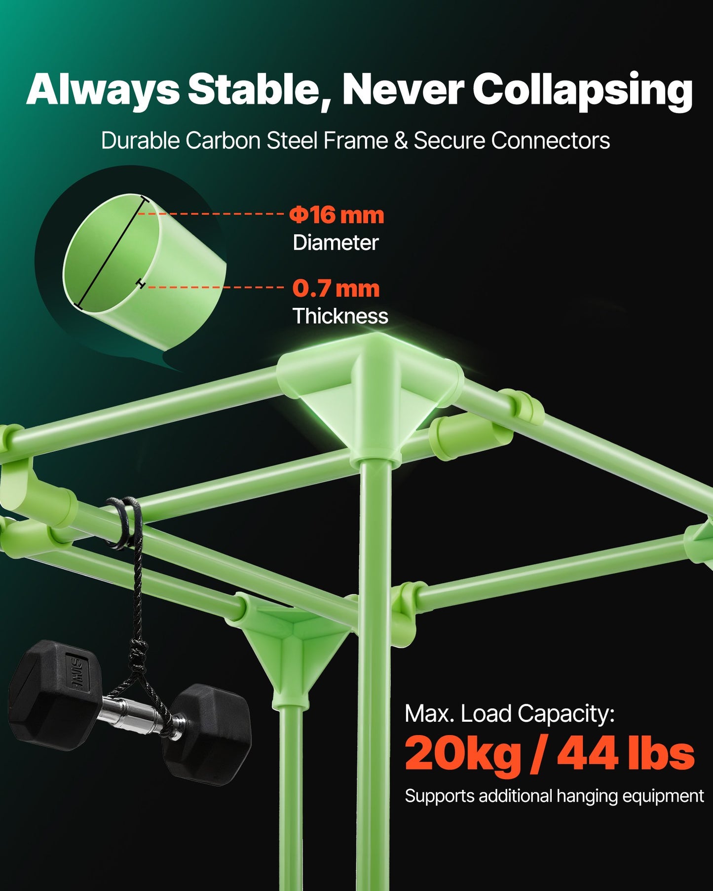 Indoor-Pflanzenzelt, 40 x 40 x 160 cm, 600D hochreflektierende Mylar-Folie, mit Sichtfenster, Bodenwanne und Reißverschluss, robustes Anzuchtzelt für Obst, Blumen und Gemüse