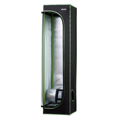 Indoor-Pflanzenzelt, 40 x 40 x 160 cm, 600D hochreflektierende Mylar-Folie, mit Sichtfenster, Bodenwanne und Reißverschluss, robustes Anzuchtzelt für Obst, Blumen und Gemüse