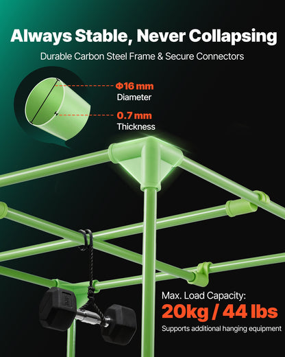 Indoor-Anbauzelt, 60 x 60 x 180 cm, 600D hochreflektierende Mylar-Folie, Pflanzenzelt mit Sichtfenster, Bodenwanne und Reißverschluss, robustes Anzuchtzelt für Obst, Blumen und Gemüse