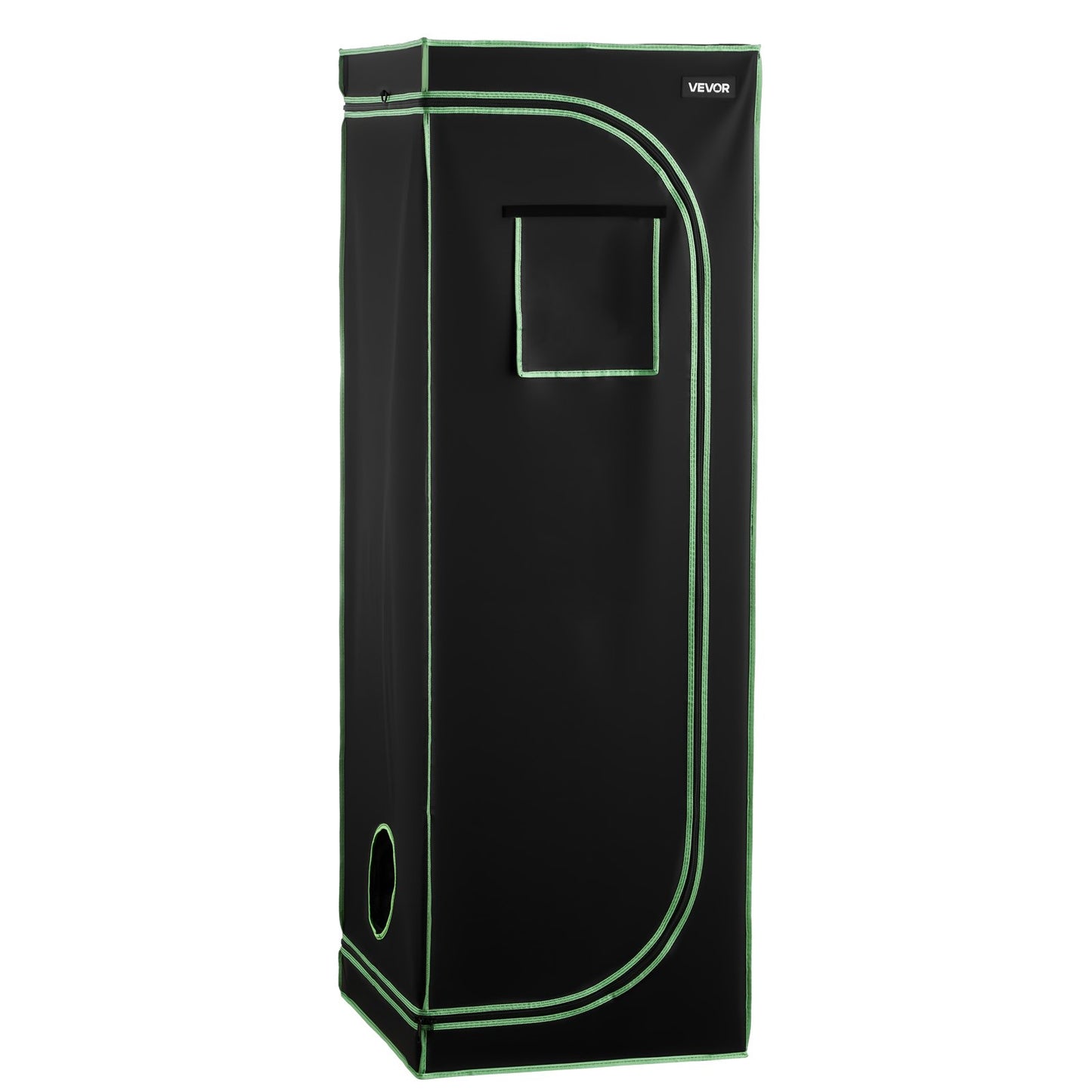 Indoor-Anbauzelt, 60 x 60 x 180 cm, 600D hochreflektierende Mylar-Folie, Pflanzenzelt mit Sichtfenster, Bodenwanne und Reißverschluss, robustes Anzuchtzelt für Obst, Blumen und Gemüse