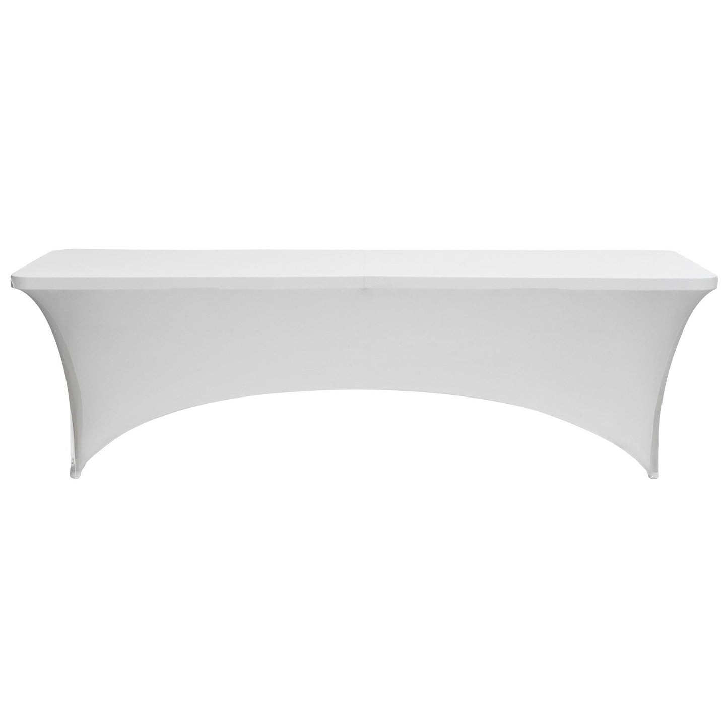 6er-Pack Tischdecken für 2,4 m lange rechteckige Tische, knitterfrei, dehnbar, weiß, waschbarer Spandex-Tischdeckenschutz, für Partys, Hochzeiten, Cocktails, Bankette und Festivals