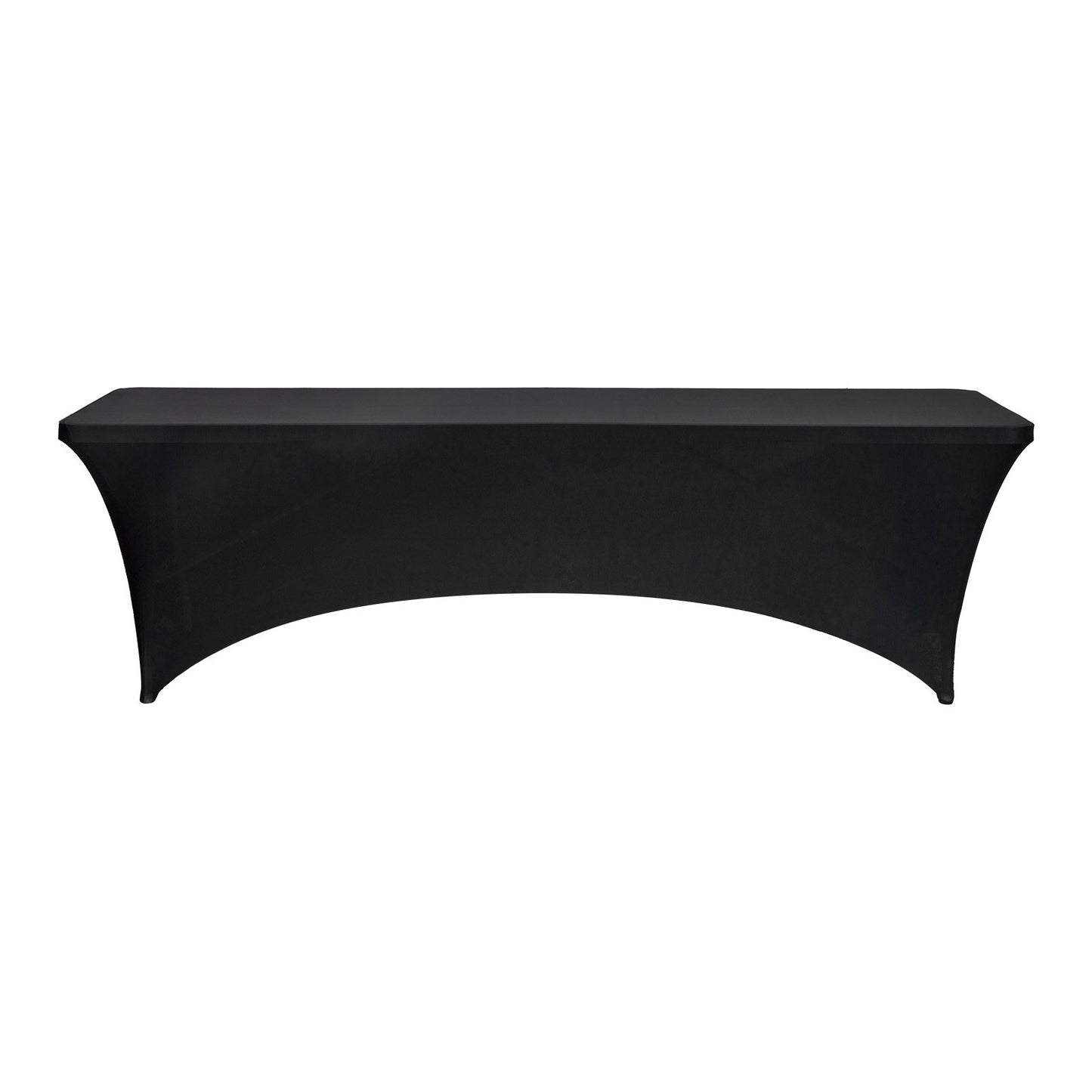 6er-Pack Tischdecken für 2,4 m lange rechteckige Tische, knitterfrei, dehnbar, schwarz, waschbarer Spandex-Tischdeckenschutz, für Partys, Hochzeiten, Cocktailpartys, Bankette und Festivals