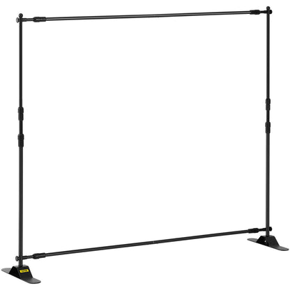 243.8 cm Backdrop Banner Stand Step and Repeat Adjustable Telescopic Lightweight Trade Show Display Wall Exhibitor with Carrying Bag