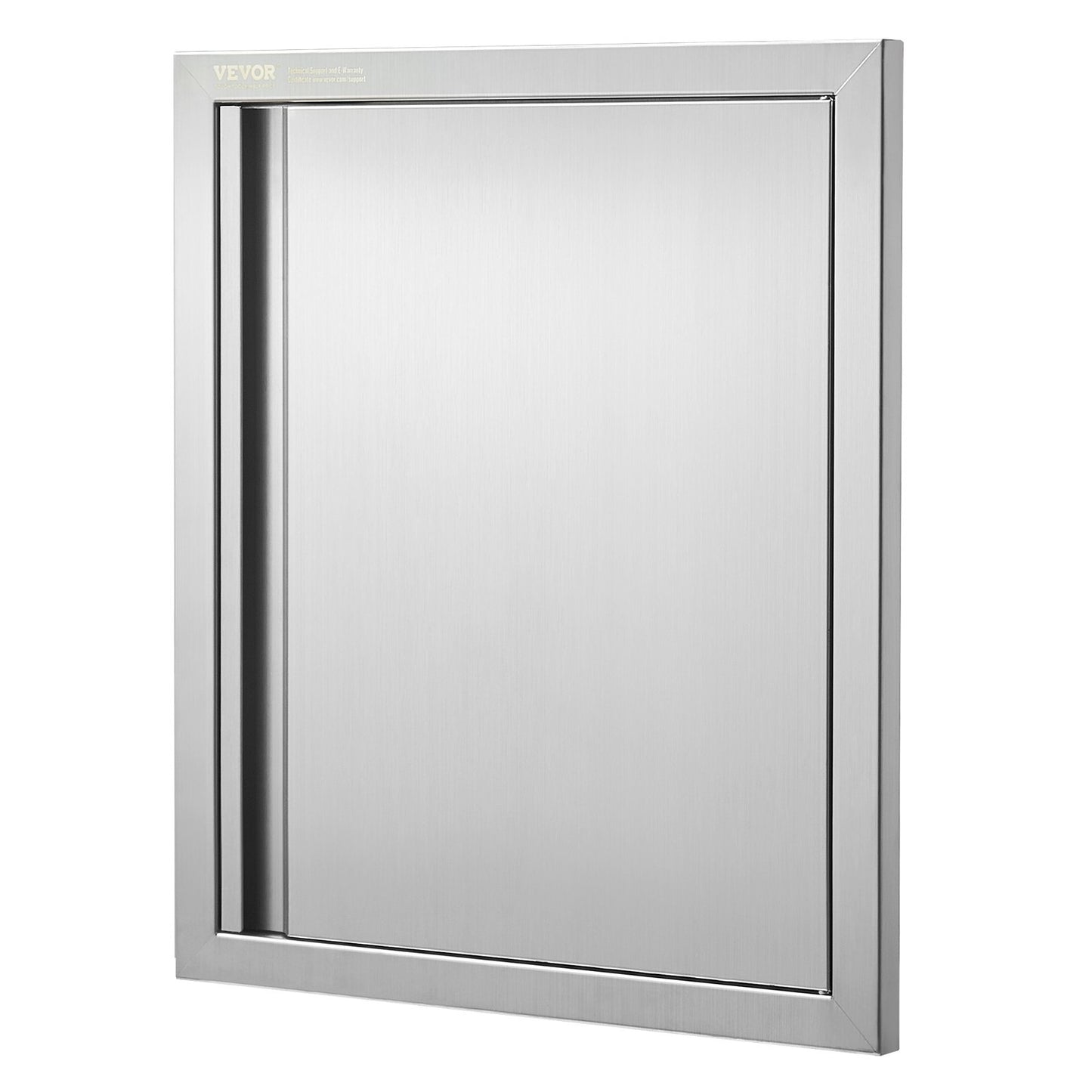 BBQ Access Door, 457x533 mm Single Outdoor Kitchen Door, Stainless Steel Flush Mount Door, Wall Vertical Door with Recessed Handle, for BBQ Island, Grilling Station, Outside Cabinet