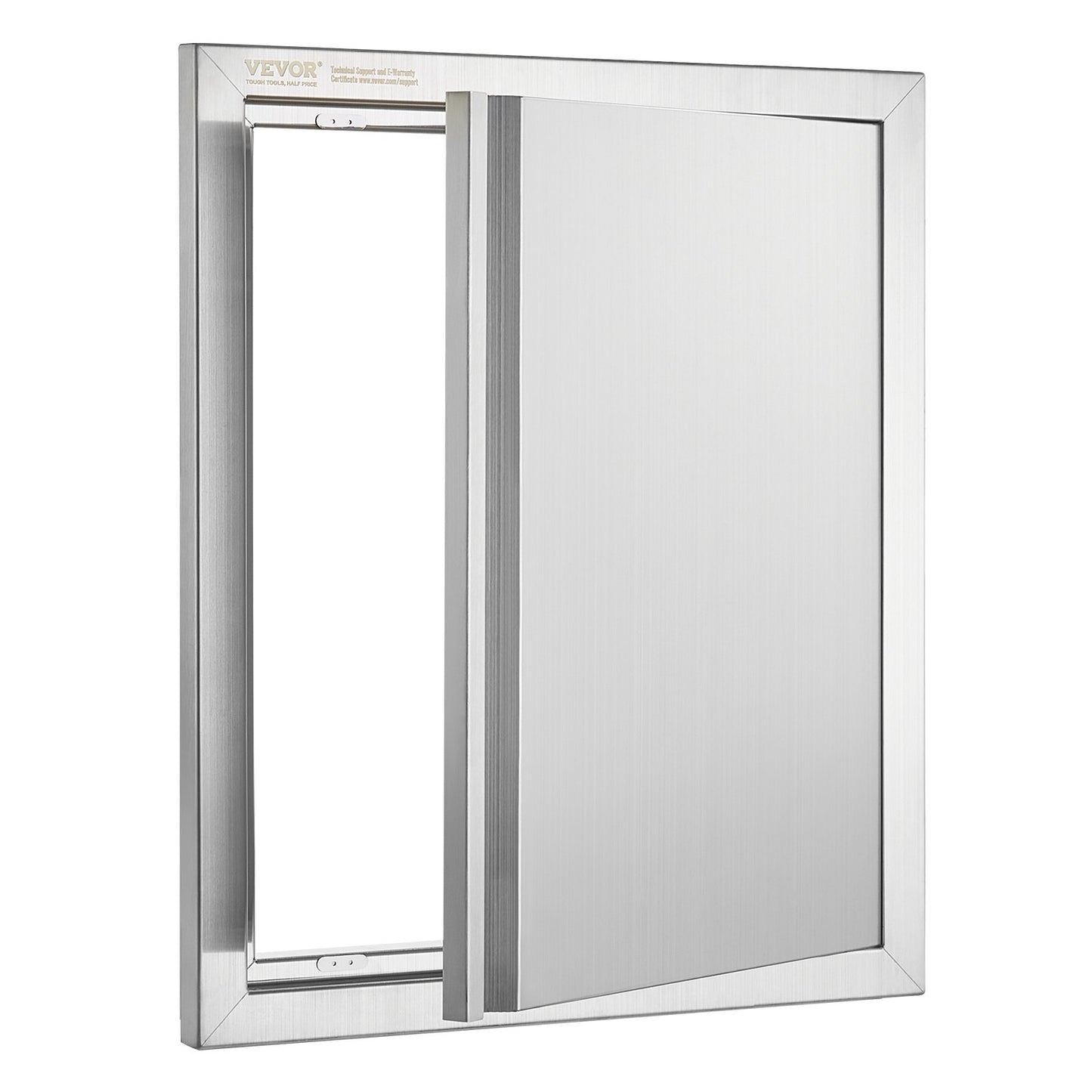 BBQ Access Door, 457x533 mm Single Outdoor Kitchen Door, Stainless Steel Flush Mount Door, Wall Vertical Door with Recessed Handle, for BBQ Island, Grilling Station, Outside Cabinet