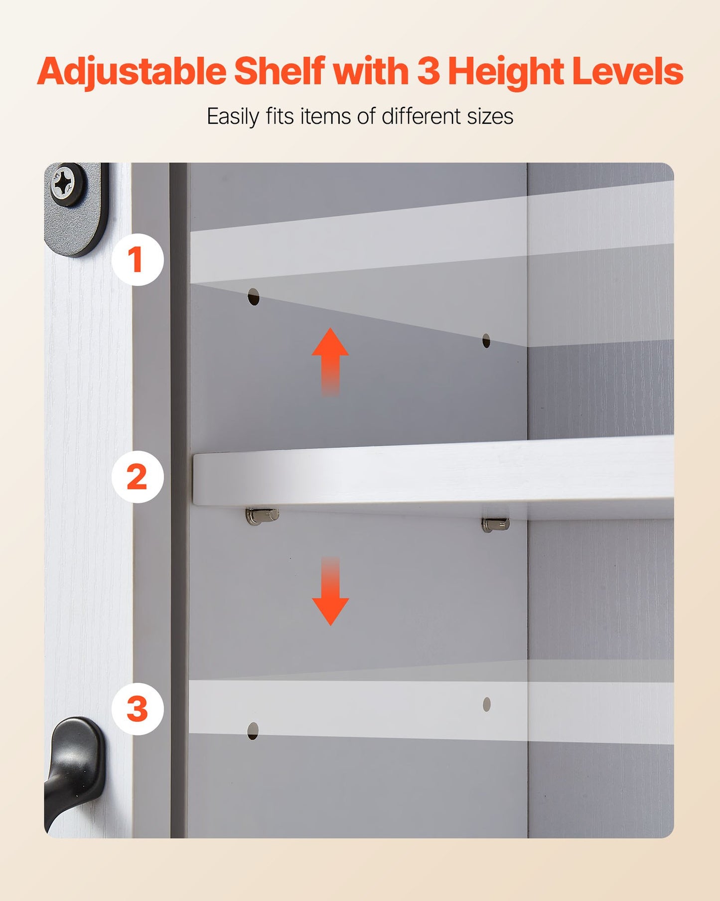 Wandschrank fürs Badezimmer, 2 Türen und verstellbarer Einlegeboden, Wandmontage über der Toilette, Hängeorganizer mit offener Trennwand/Handtuchstange/Haken für Waschküche und Küche, Weiß