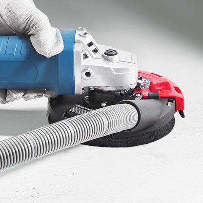 Grinding Dust Shroud for Angle Grinder, Universal 4-5 in, Surface Grinder Dust Shroud with 6 Clamping Washers & 5 in Diamond Grinding Cup Wheel, Connect to Vacuum Cleaner, for Wood Concrete Wall