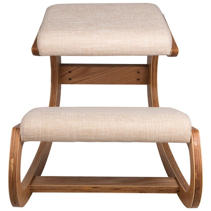 Ergonomischer Kniestuhl, 99,8 kg Belastbarkeit, Kniehocker mit Hüftkissen, ergonomischer Kniehocker für Homeoffice, Computerhocker für gute Haltung, Weißeiche