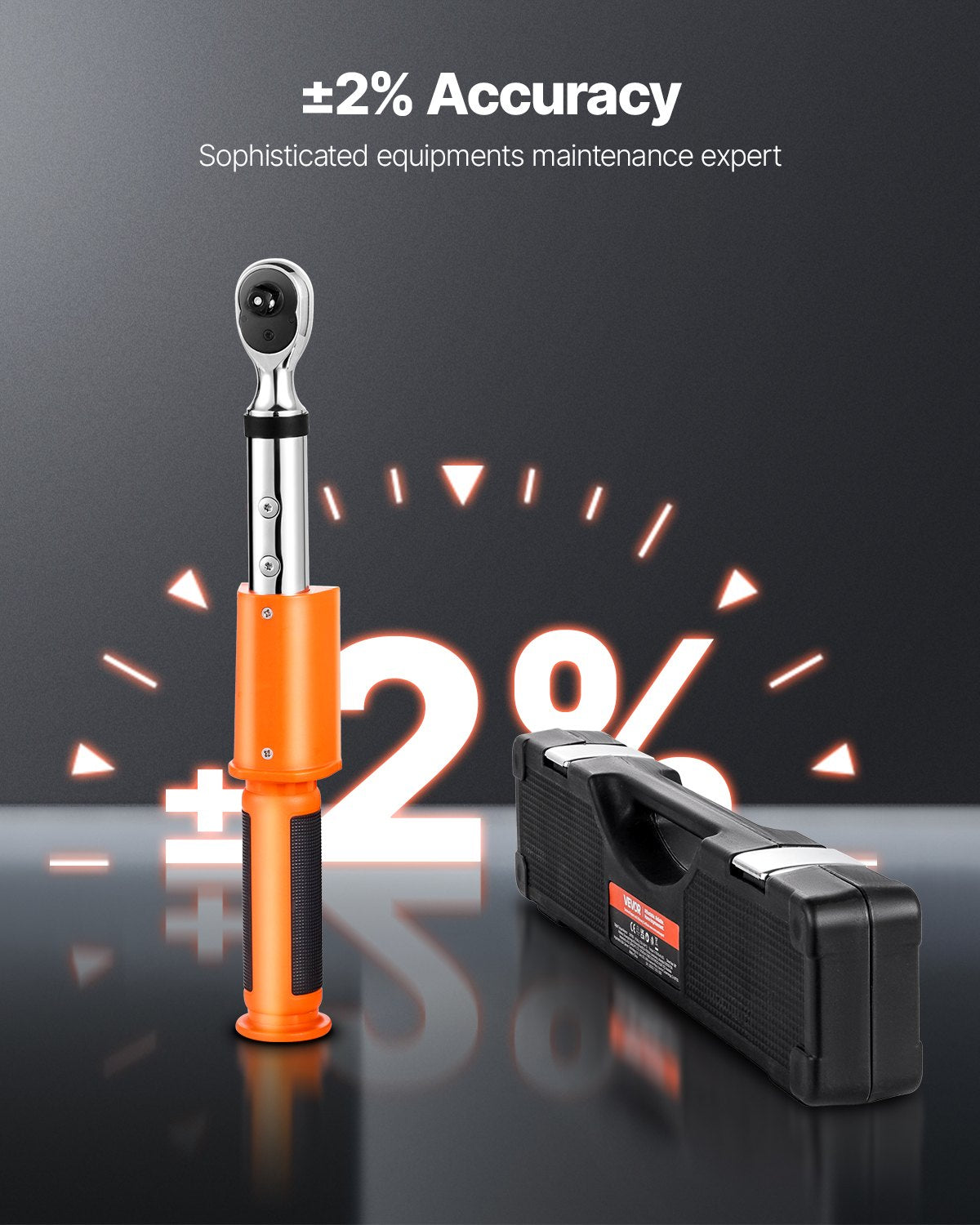 Digitaler Drehmomentschlüssel, 3/8-Zoll-Antrieb, 0–99,57 lbf-ft ​​/ 0–135 Nm, 72 Zähne, ±2 % Genauigkeit, elektronischer Drehmomentschlüssel mit voreingestellten Werten, akustischem Signal und LED-Anzeige, für Kraftfahrzeuge und Motorräder