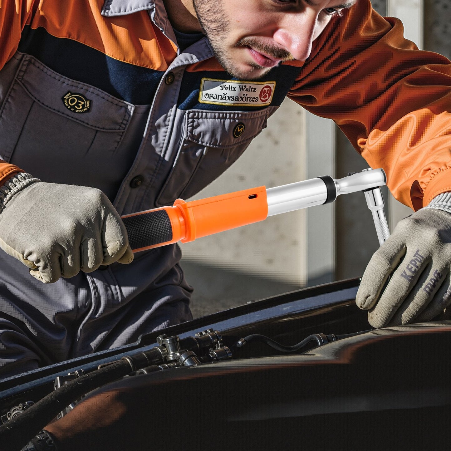 Digitaler Drehmomentschlüssel, 3/8-Zoll-Antrieb, 0–99,57 lbf-ft ​​/ 0–135 Nm, 72 Zähne, ±2 % Genauigkeit, elektronischer Drehmomentschlüssel mit voreingestellten Werten, akustischem Signal und LED-Anzeige, für Kraftfahrzeuge und Motorräder