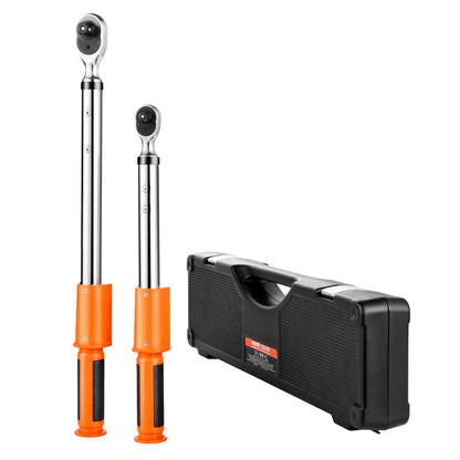 Digitaler Drehmomentschlüssel-Satz, 2-teilig, 1/2"- und 3/8"-Antrieb, 72 Zähne, ±2 % Genauigkeit, elektronischer Drehmomentschlüssel mit voreingestellten Werten, Signalton und LED-Anzeige, für Kfz und Motorrad