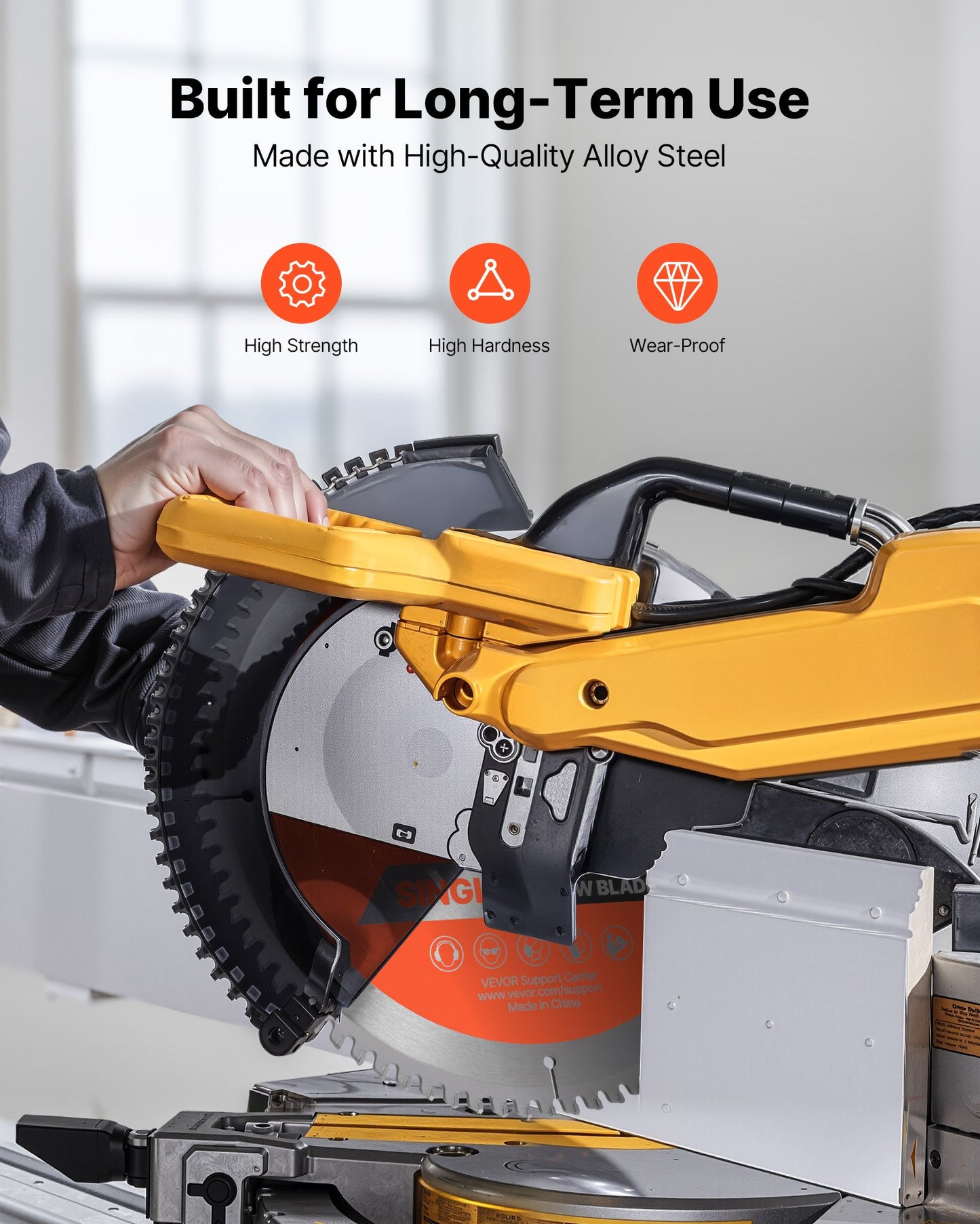 Circular Saw Blade, 254 mm Diameter, 80 Sharp Alloy Teeth, 15.875 mm Arbor, Fine Finish, Aluminum Cutting Blade for Circular Saw, with Noise-Reducing Heat Vents, for Cutting Steel and Metal