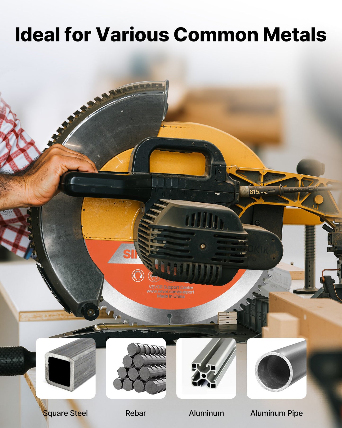 Circular Saw Blade, 254 mm Diameter, 80 Sharp Alloy Teeth, 15.875 mm Arbor, Fine Finish, Aluminum Cutting Blade for Circular Saw, with Noise-Reducing Heat Vents, for Cutting Steel and Metal