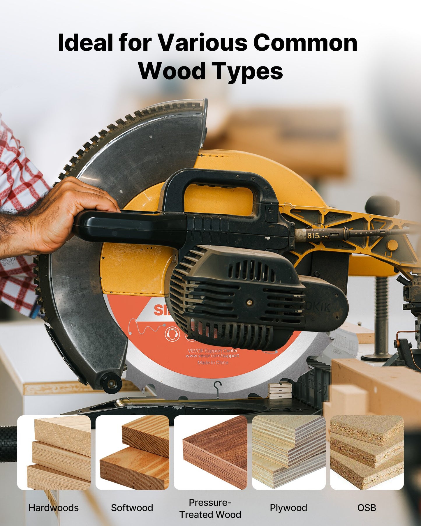 Circular Saw Blade, 254 mm Diameter, 24 Sharp Alloy Teeth, 15.875 mm Arbor, Fine Finish, Wood Cutting Blade for Circular Saw, with Noise-Reducing Heat Vents, for Cutting Plywood, OSB, Hardwood