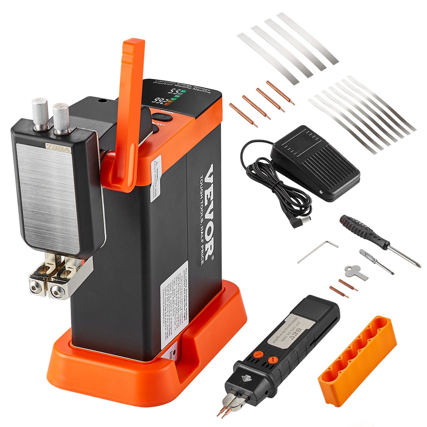 Battery Spot Welder, 14.5KW Capacitor Energy Storage Pulse Battery Spot Welder with 73B Welding Pen, 801D High Power Spot Welding Equipment & 2 Welding Modes for 0.1-0.3mm Pure Nickel, Batteries