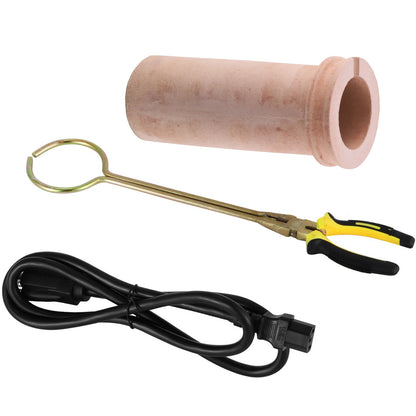 Gold Melting Furnace, 1350W, 1150℃ Max Temperature, Digital Electric Melting Furnace Machine, with 1 kg Ceramic Crucible, for Casting Refining Precious Metals, Melts Gold, Silver, Aluminum