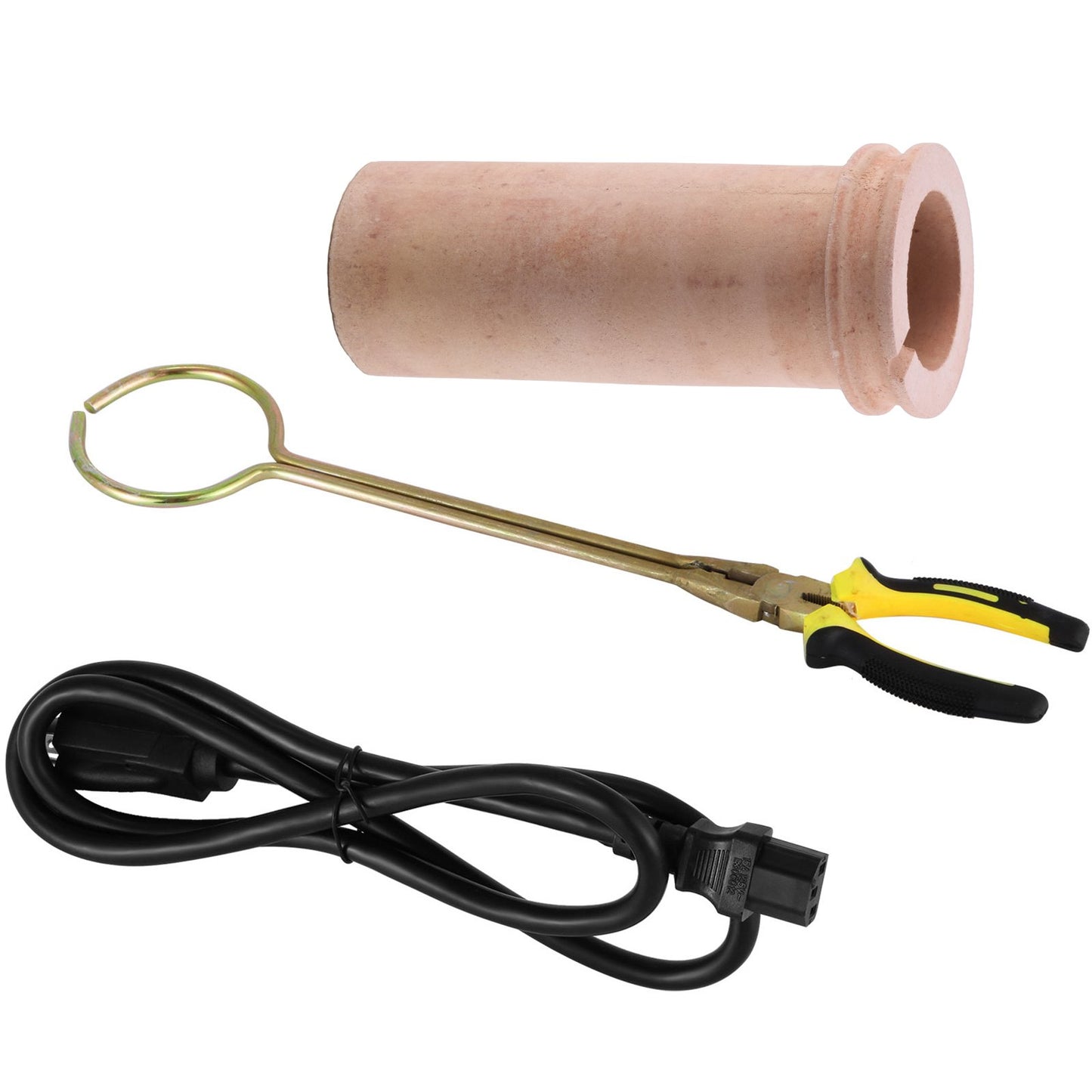 Goldschmelzofen, 1350 W, max. 1150 °C Temperatur, digitaler elektrischer Schmelzofen mit 3 kg Keramiktiegel, zum Gießen und Raffinieren von Edelmetallen, schmilzt Gold, Silber und Aluminium.