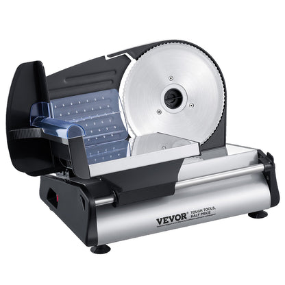 Meat Slicer, 7.5 inch Electric Deli Food Slicer, 180W Meat Cutter with two Premium SUS420 Blades, 0-0.6 inch Adjustable Thickness, Food Slicer Machine for Meat, Hard Bread and Cheese, Home Use