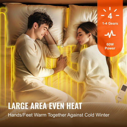 Beheizbare Matratzenauflage, 150 x 80 cm, elektrische Bettwärmer mit 4 Heizstufen, 12-Stunden-Timer, 8-Stunden-Abschaltautomatik, elektrischer Matratzenbezug aus gebürstetem Stoff mit tiefem Rundum-Gummizug