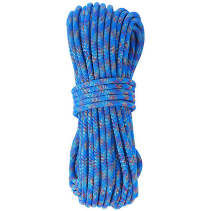 Dynamisches Kletterseil, 10,2 mm, 40 m (131 ft), 25 kN Bruchlast, dehnbares Faserseil mit Stahlkarabinern für Flucht, Abseilen und Feuerwehreinsätze, blau