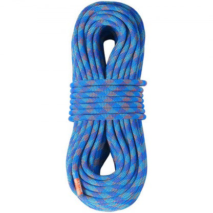 Dynamisches Kletterseil, 10,2 mm, 50 m (164 ft), 25 kN Bruchlast, dehnbares Faserseil mit Stahlkarabinern für Flucht, Abseilen und Feuerwehreinsätze, blau