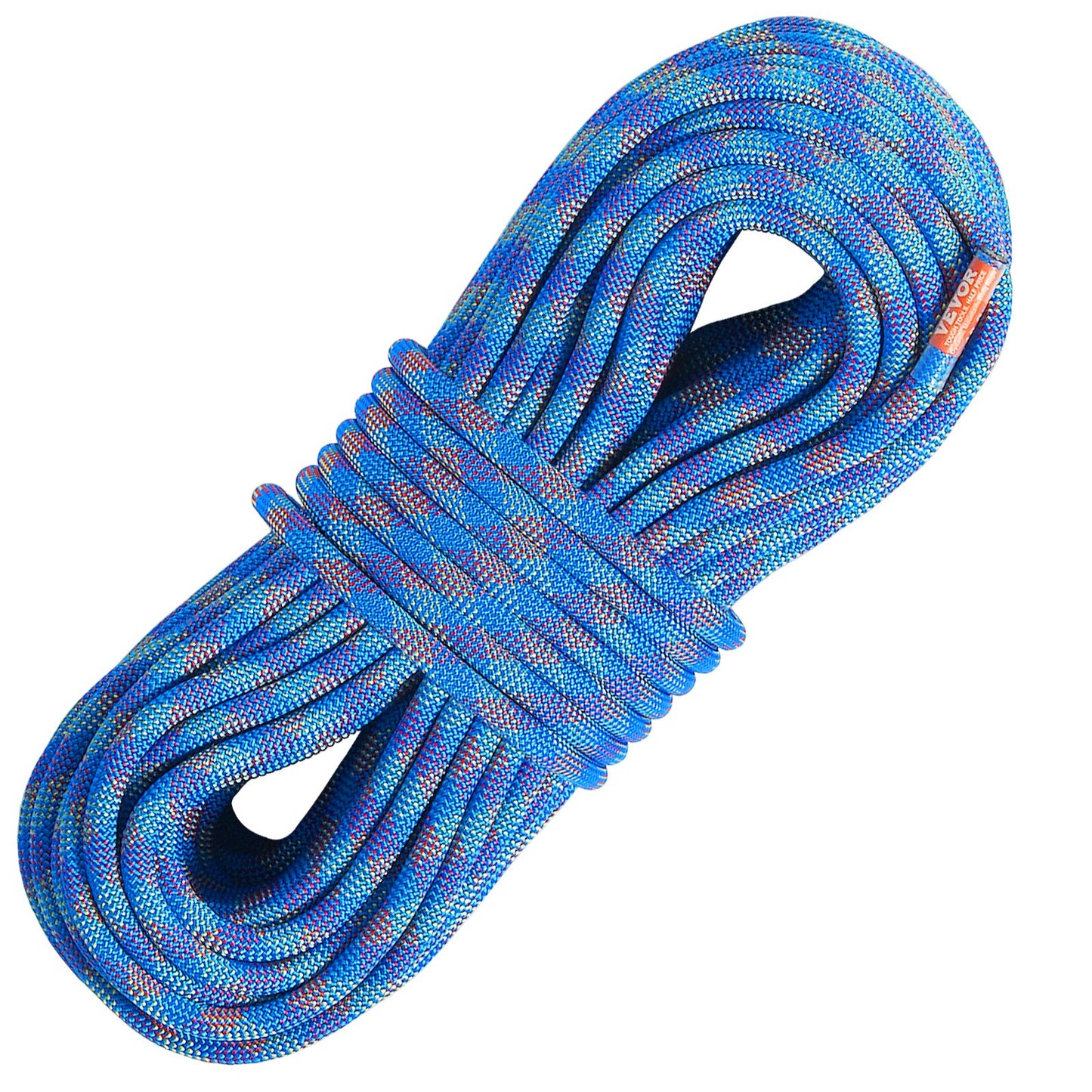 Dynamisches Kletterseil, 10,2 mm, 50 m (164 ft), 25 kN Bruchlast, dehnbares Faserseil mit Stahlkarabinern für Flucht, Abseilen und Feuerwehreinsätze, blau