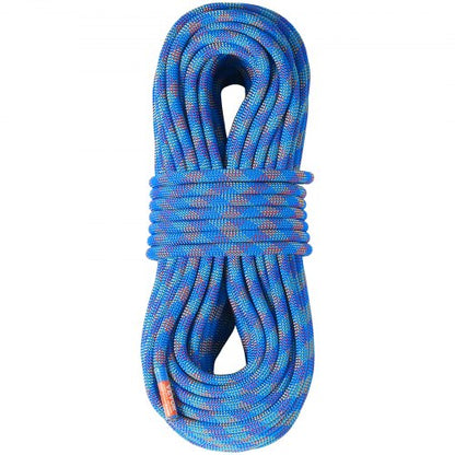 Dynamisches Kletterseil, 10,2 mm, 70 m (230 Fuß), 25 kN Bruchlast, dehnbares Faserseil mit Stahlkarabinern für Flucht, Abseilen und Feuerwehreinsätze, blau