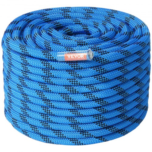 12,7 mm statisches Kletterseil, 60,9 m (200 Fuß) Outdoor-Kletterseil, 30 kN Bruchlast, Faserseil für Flucht, Abseilen, Feuerwehrrettung, Blau
