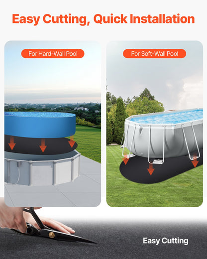 Ovale Poolfolienunterlage, 5,5 x 10 m, extra dicke Poolmatte für Aufstellpools, verhindert Einstiche, Unterlage aus recyceltem Geotextilmaterial, verlängert die Lebensdauer der Poolfolie