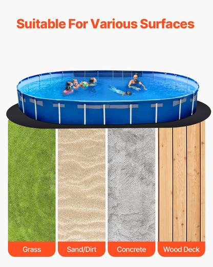 Ovale Poolfolienunterlage, 5,5 x 10 m, extra dicke Poolmatte für Aufstellpools, verhindert Einstiche, Unterlage aus recyceltem Geotextilmaterial, verlängert die Lebensdauer der Poolfolie