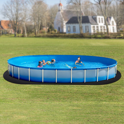 Ovale Poolfolienunterlage, 5,5 x 10 m, extra dicke Poolmatte für Aufstellpools, verhindert Einstiche, Unterlage aus recyceltem Geotextilmaterial, verlängert die Lebensdauer der Poolfolie