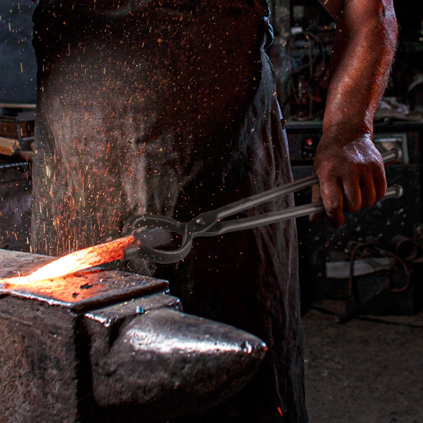 Blacksmith Tongs, 45.7 cm 3 PCS, V-Bit Bolt Tongs, Wolf Jaw Tongs and Z V-Bit Tongs, Carbon Steel Forge Tongs with A3 Steel Rivets, for Beginner and Seasoned Blacksmiths, Bladesmiths and Craftsmen