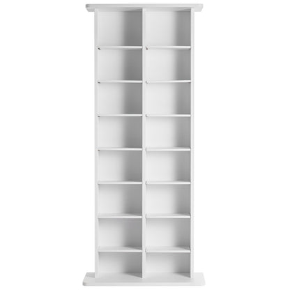 Media Storage Cabinet 8 Layers Adjustable DVD Shelves Holds 464 CDs White