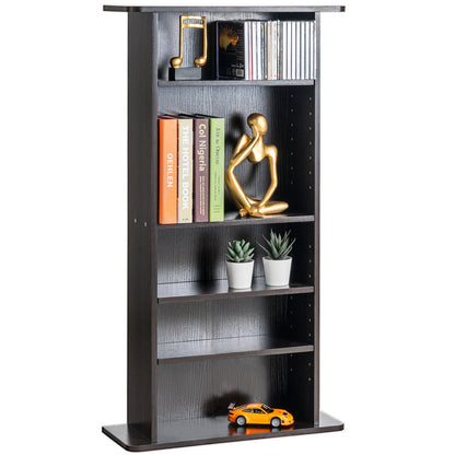 Medienschrank mit 5 DVD-Fächern für bis zu 240 CDs, verstellbare CD-Regale, schützt und organisiert Musik-, Film-, Videospiel- oder Sammlerstücke, Espresso