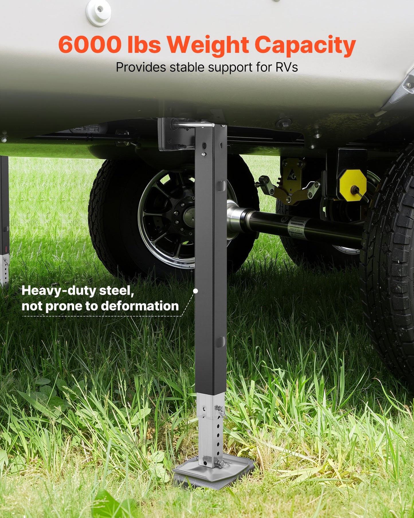 RV Follow Fifth Wheel Landing Gear Leg 179014, 825 mm 5th Wheel Landing Gear Universal Replacement Compatible with Lippert Venture, Atwood, Stromberg Carlson Systems, with Pin and Base, Black