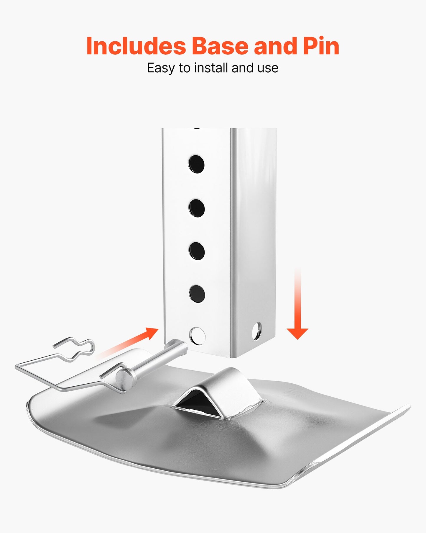 RV Follow Fifth Wheel Landing Gear Leg 179014, 825 mm 5th Wheel Landing Gear Universal Replacement Compatible with Lippert Venture, Atwood, Stromberg Carlson Systems, with Pin and Base, Black