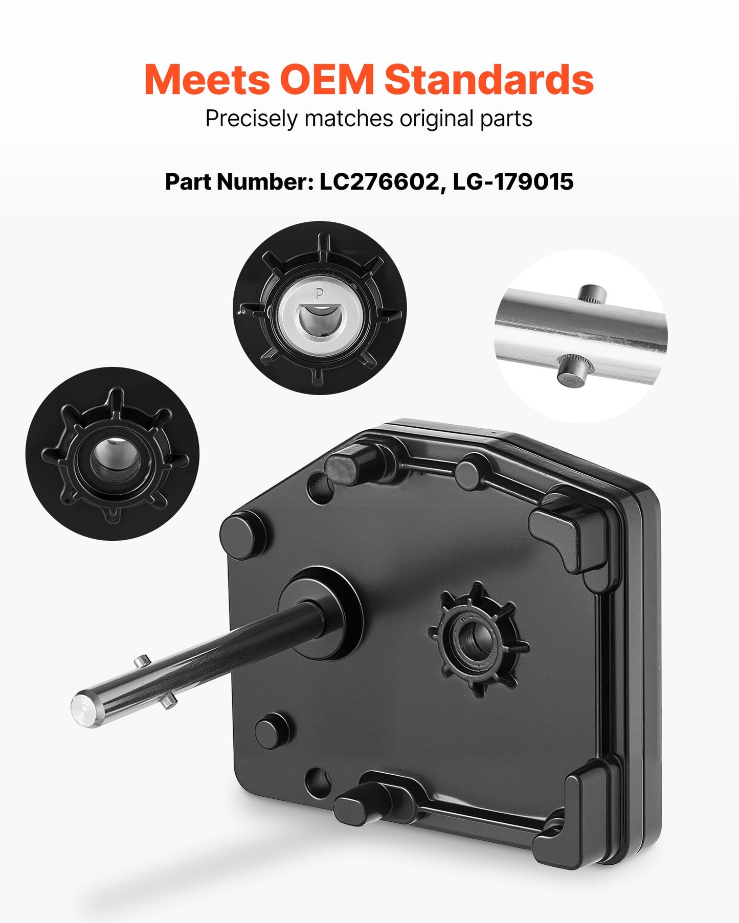 RV Fifth Wheel Landing Gear Box 276602, Universal Mount Steel Gearbox Compatible with Lippert Venture, Atwood, Stromberg Carlson Landing Gear Systems, Replace LG-179015, Adjustable Height, Black