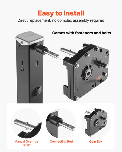 RV Fifth Wheel Landing Gear Box 276602, Universal Mount Steel Gearbox Compatible with Lippert Venture, Atwood, Stromberg Carlson Landing Gear Systems, Replace LG-179015, Adjustable Height, Black