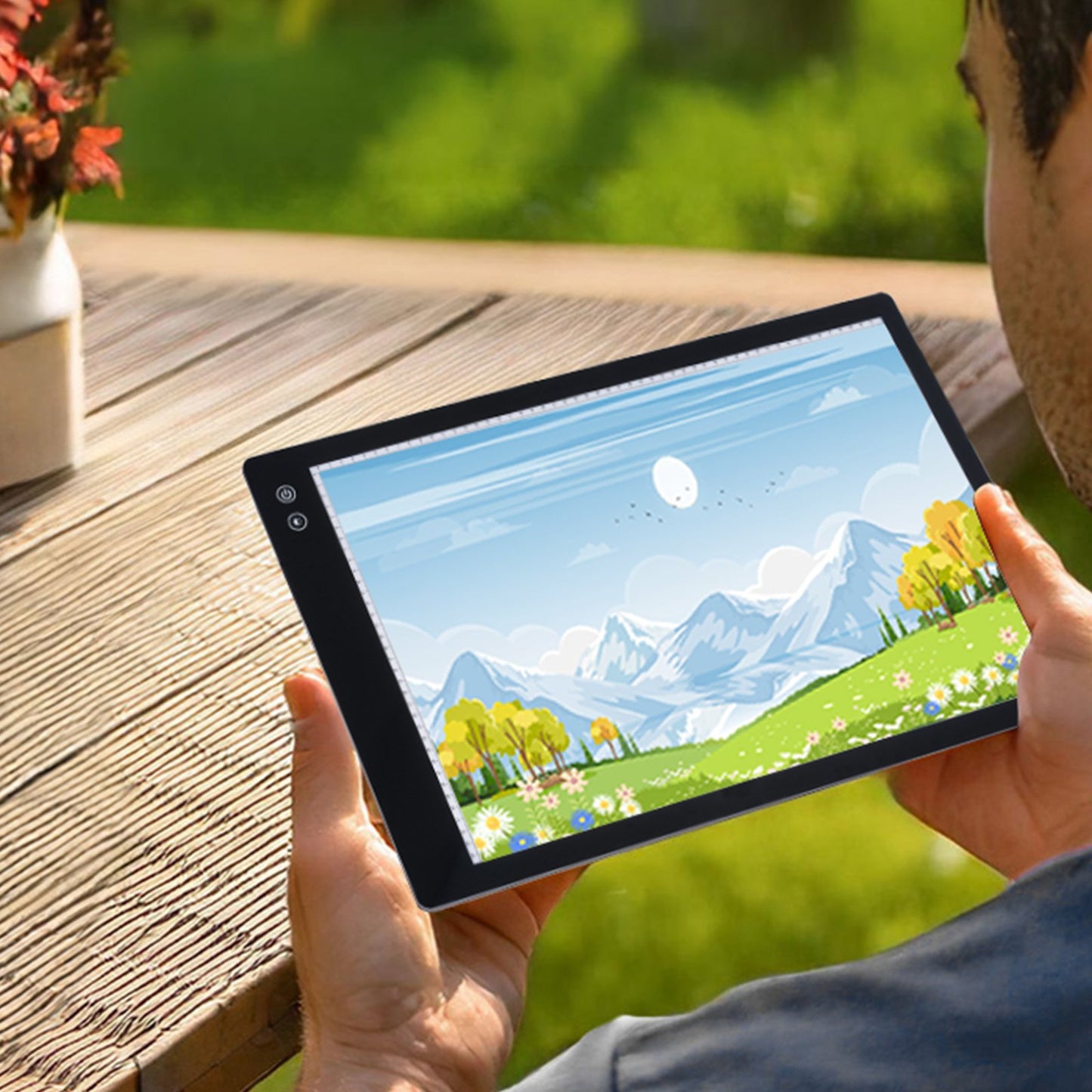 Light Board, A2 LED Light Pad with 6 Level Dimmable Brightness, Rechargeable Light Table for Tracing, Light Box for Diamond Painting, Animation, Sketching, Drawing, Stenciling, Artists (Black)