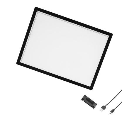 Light Board, A3 LED Light Pad with 6 Level Dimmable Brightness, Rechargeable Light Table for Tracing, Light Box for Diamond Painting, Animation, Sketching, Drawing, Stenciling, Artists (Black)