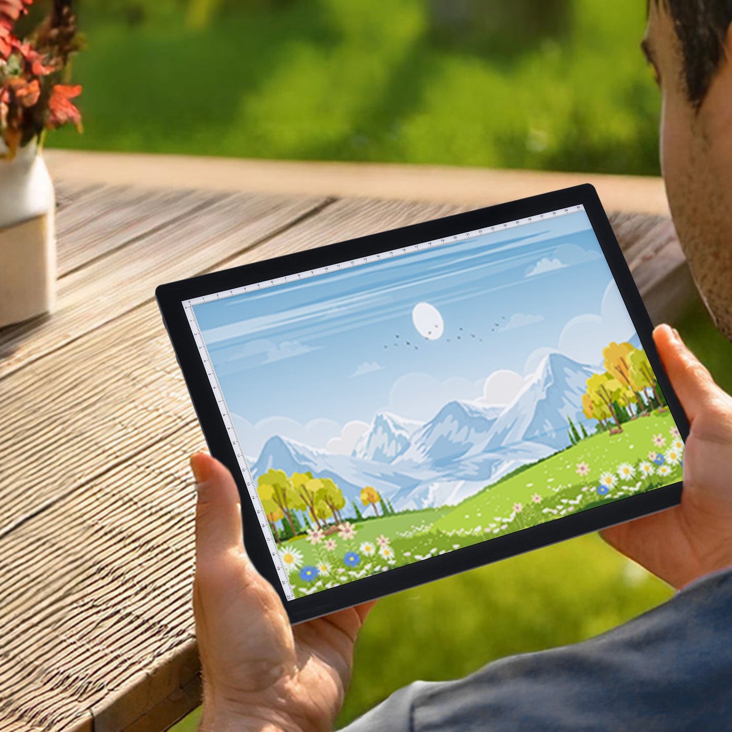 Light Board, A4 LED Light Pad with 5 Level Dimmable Brightness, Rechargeable Light Table for Tracing, Light Box for Diamond Painting, Animation, Sketching, Drawing, Stenciling, Artists (Black)