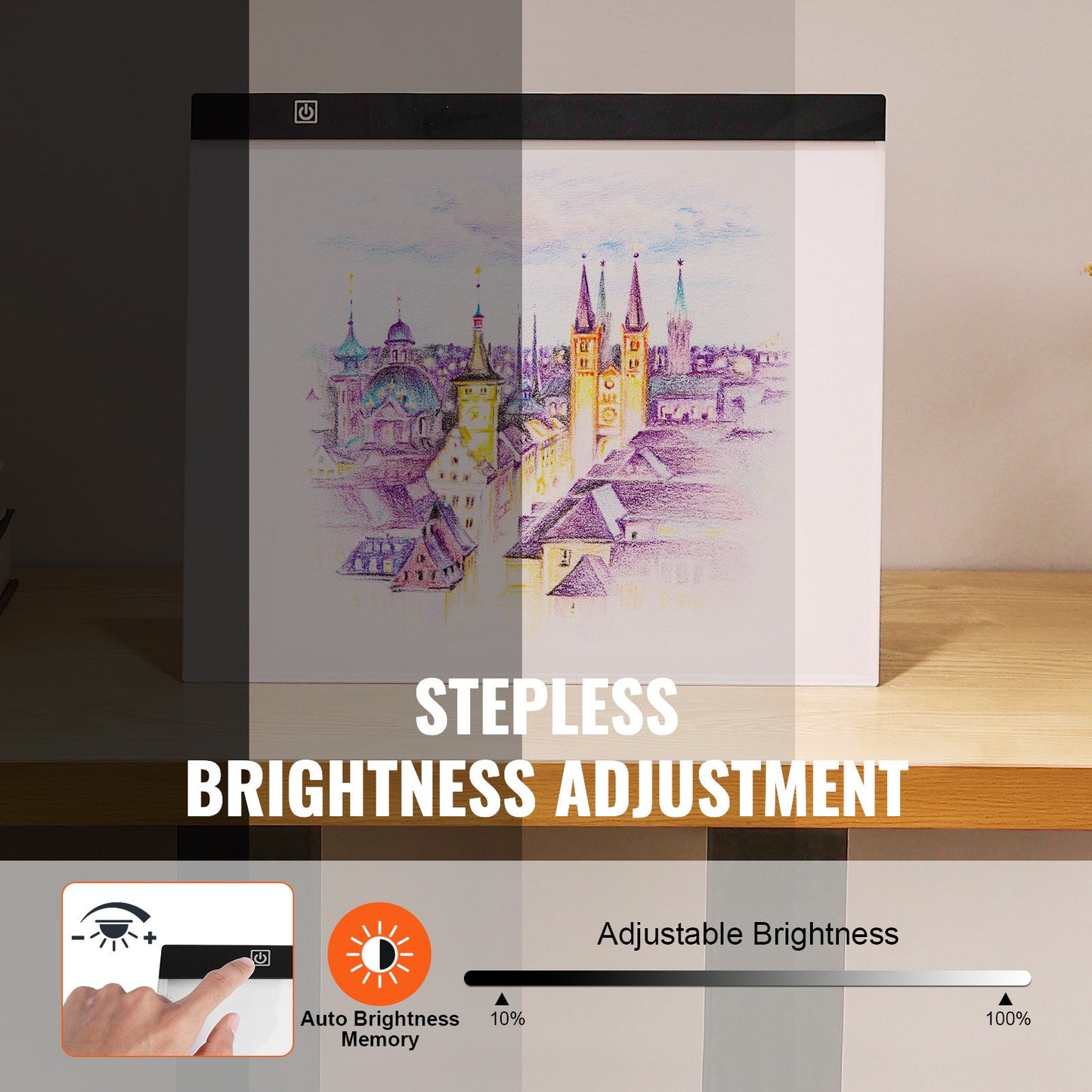 Leuchttisch, B4 LED-Leuchtpad, ultradünne, tragbare Leuchtbox, USB-betriebener Leuchttisch zum Abpausen von Kunstwerken, Leuchtbox für Diamantmalerei, Animation, Skizzieren, Zeichnen, Schablonieren, Künstler (Schwarz)