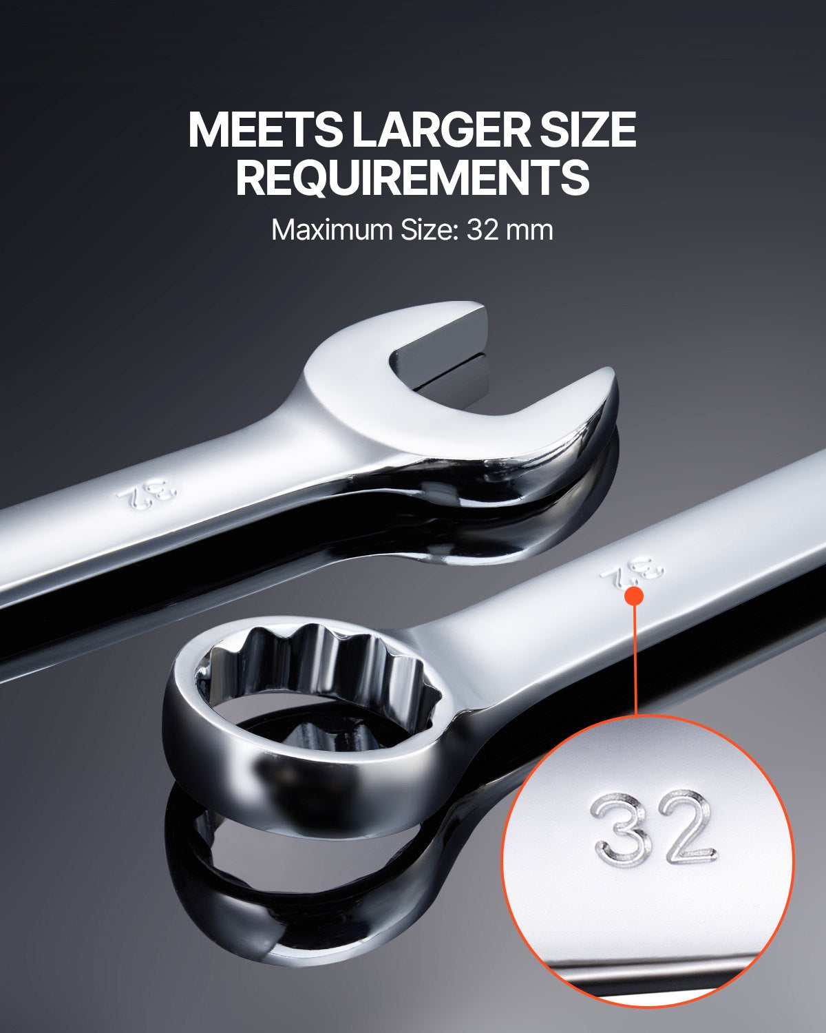 Combination Wrench Set, 25-Piece Open End Wrench Set with Roll-up Pouch, Carbon Steel Wrench Set Metric 6 mm to 32 mm, Ideal for General Household, Garage, Workshop, Auto Repairs, Emergency