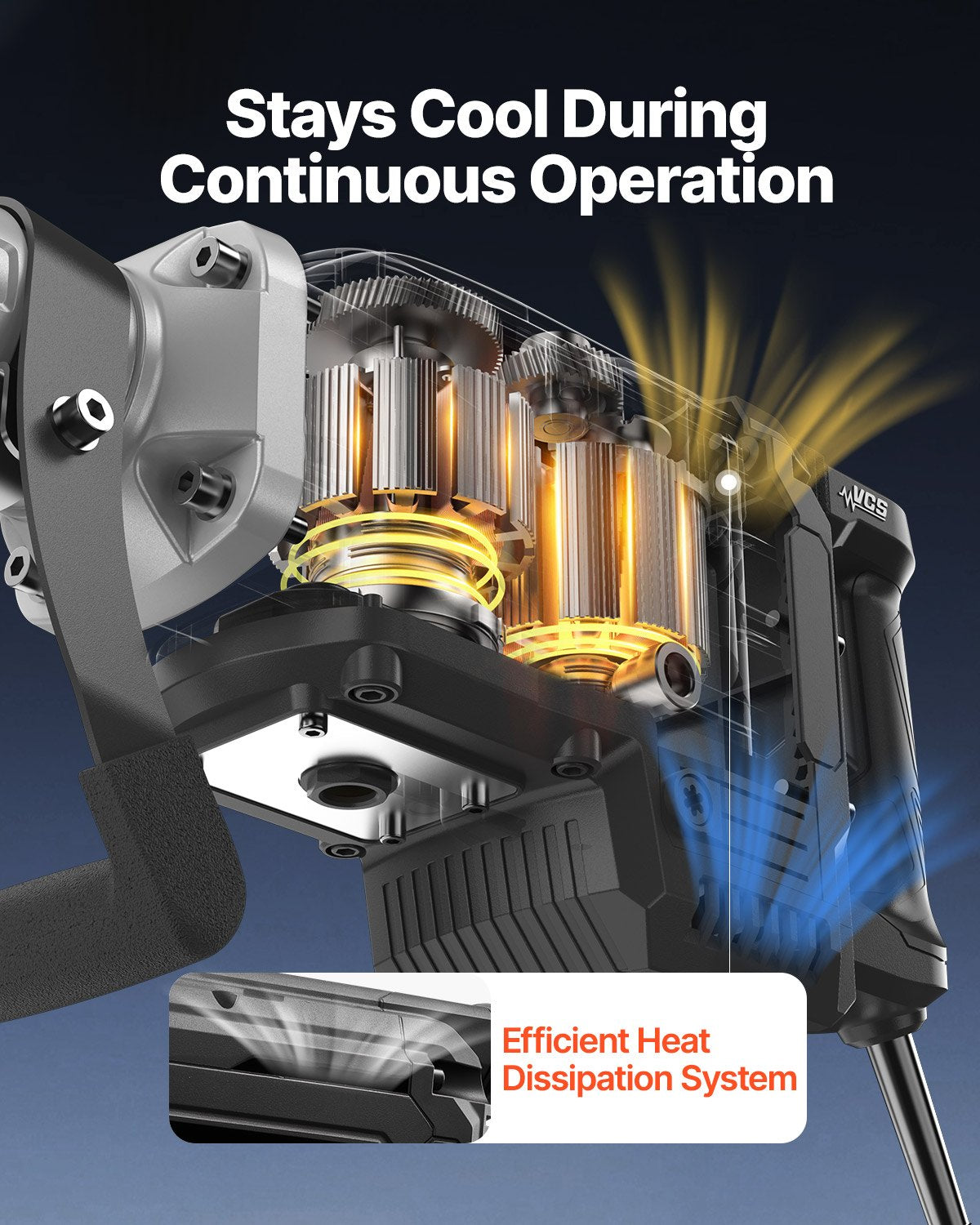 Abbruchhammer, 3000 W starker elektrischer Abbruchhammer, 1700 Schläge/min, Betonbrecher mit Spitzmeißel, Transportkoffer, Handschuhen und Schutzbrille, für Beton, Wände, Ziegel, Fliesen und Fundamente