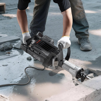 Abbruchhammer, 3000 W starker elektrischer Abbruchhammer, 1700 Schläge/min, Betonbrecher mit Spitzmeißel, Transportkoffer, Handschuhen und Schutzbrille, für Beton, Wände, Ziegel, Fliesen und Fundamente